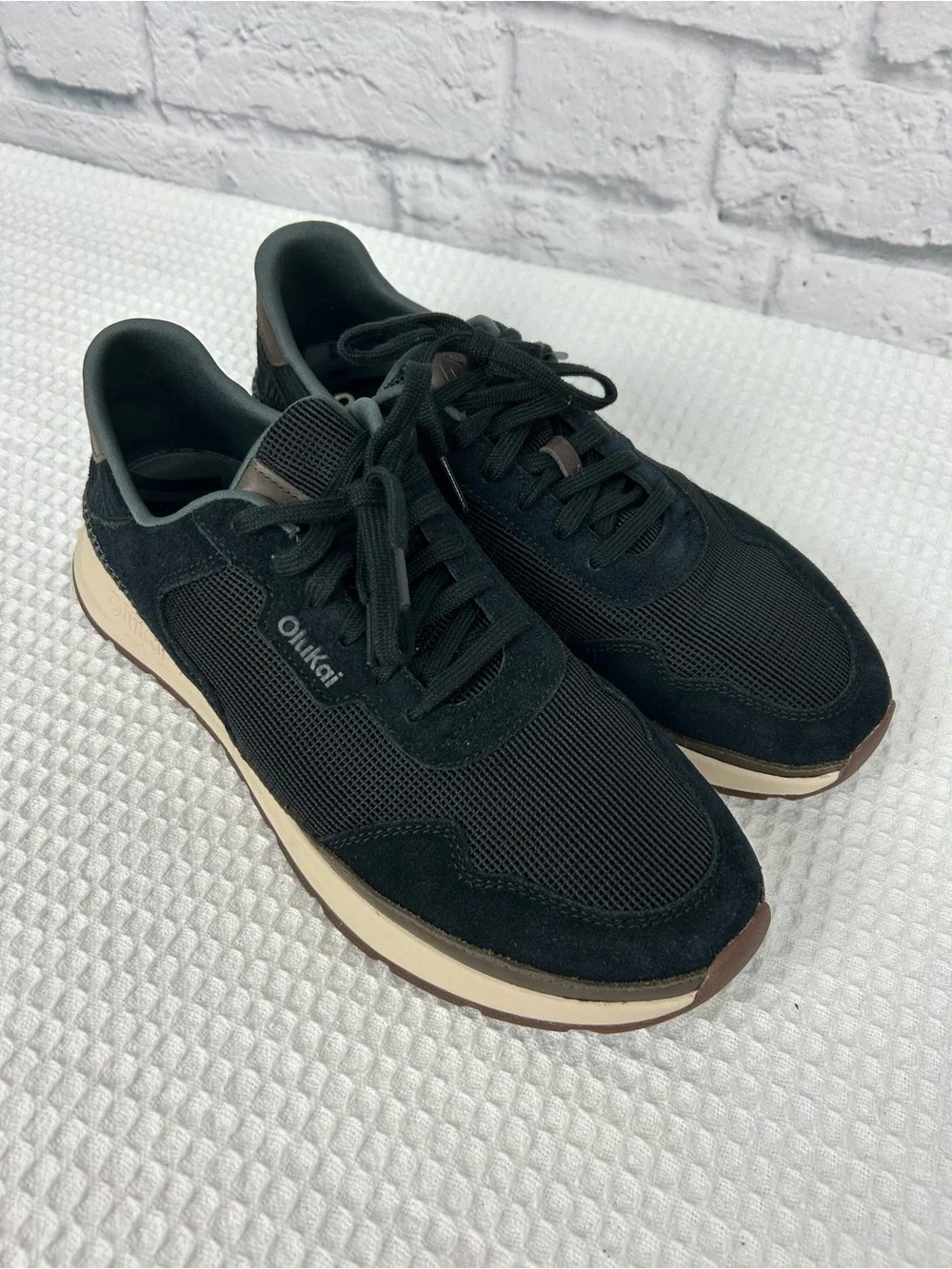 Olukai Koke Black Suede Mesh Sneakers Men’s 11 EUR 44 Casual Shoes
